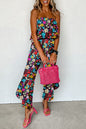 Tropical Strapless Ruffle Jumpsuit