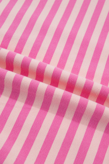 Stripe Puff Sleeve Zip-Up Sweatshirt Jacket