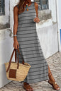 Stripe Open Back Maxi Dress