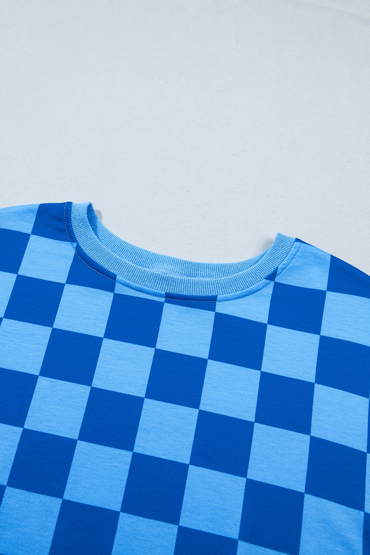 Checker Long Sleeve Crop Top & Shorts Set