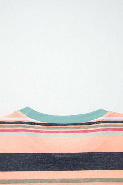 Stripe Short Sleeve Crew Neck T-Shirt