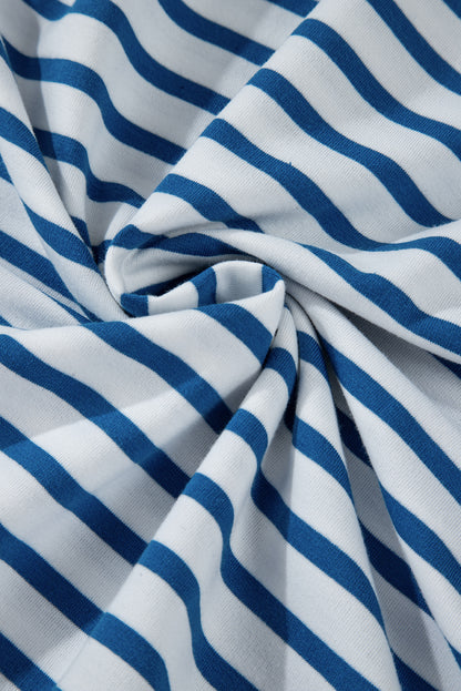 Stripe Drop Shoulder Crewneck Sweatshirt