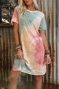 Tie-Dye Split Hem T-Shirt Dress