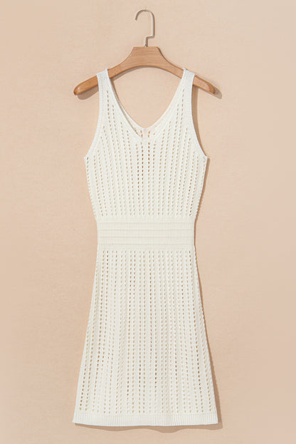 Crochet Sleeveless V-Neck Beach Dress