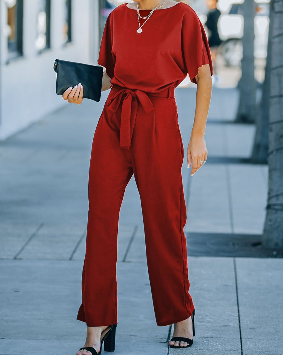 Tie Front Wide Leg Jumpsuit