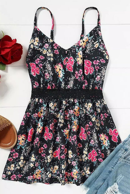 Floral Lace Peplum Tank Top