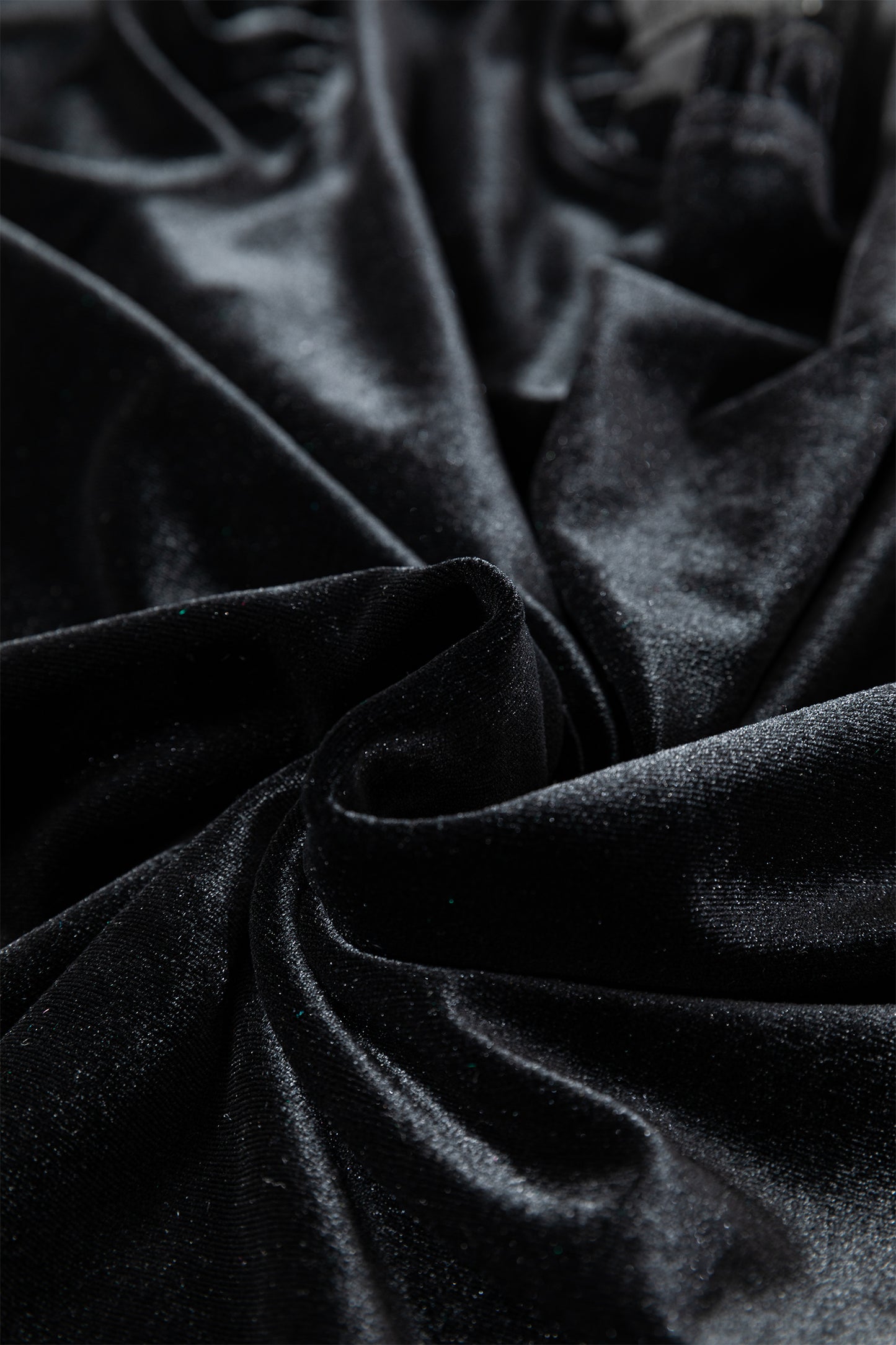 Solid Velvet Frilled Collar Smocked Puff Sleeve Blouse