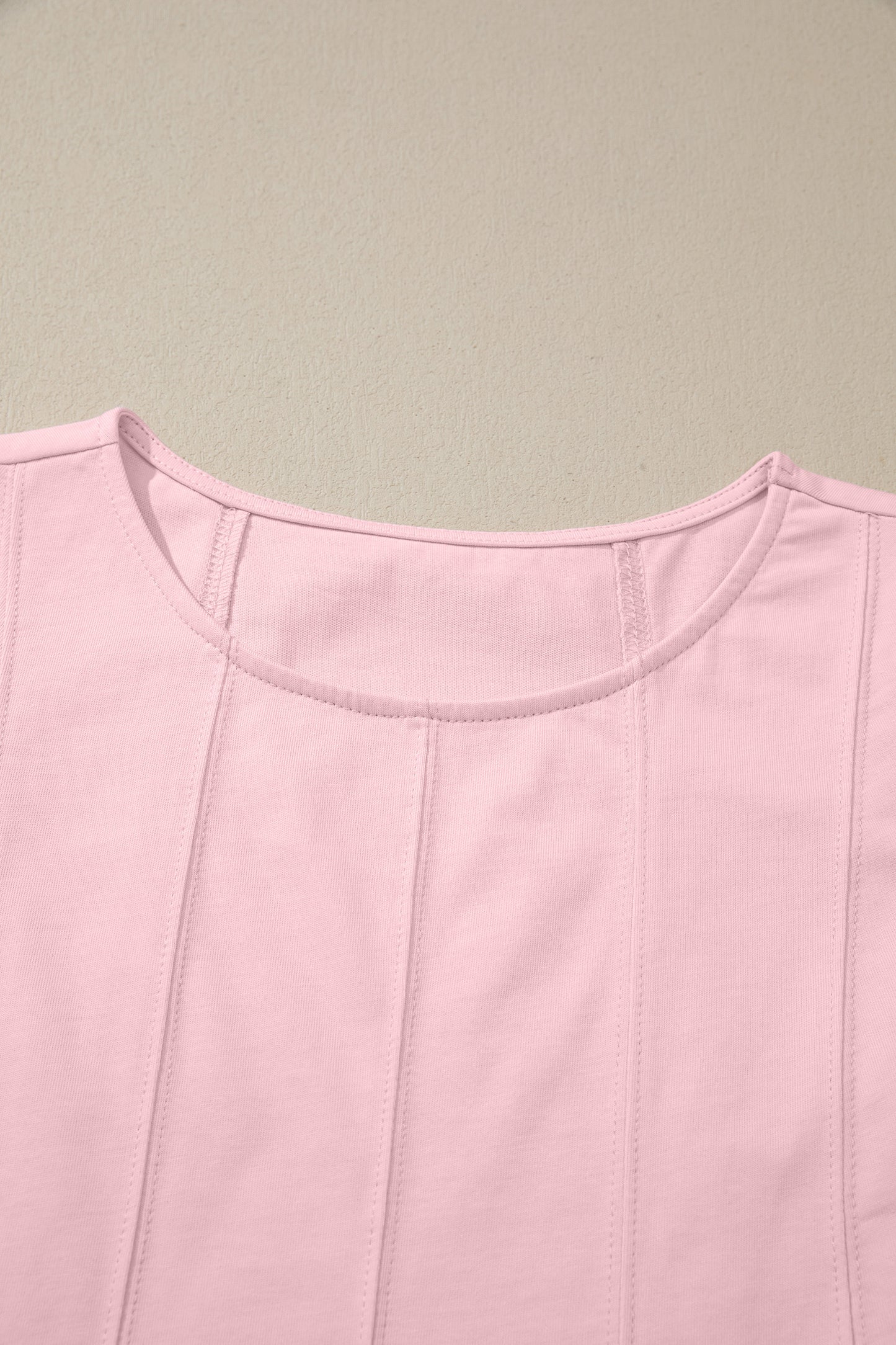 Solid Stitched Tank Top & Elastic Short Set