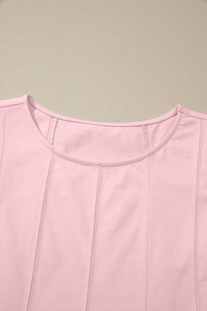 Solid Stitched Tank Top & Elastic Short Set