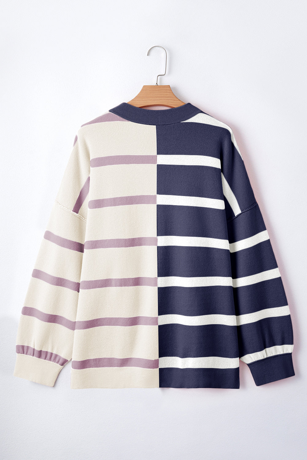 Stripe Colorblock Oversized Sweater