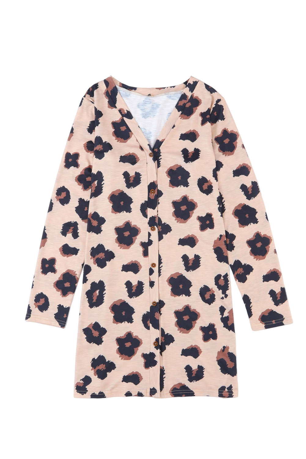 Leopard Open Front V-Neck Cardigan