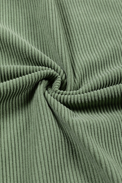 Solid Ribbed Corduroy Long Sleeve Oversized Sweatshirt