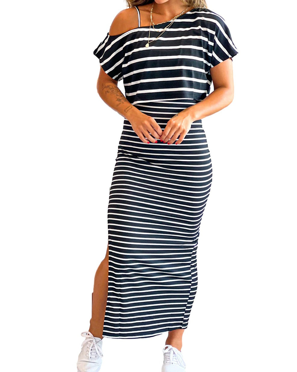 Stripe Tee Pencil Dress Set