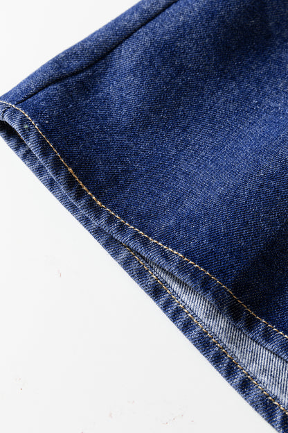 Denim Shirt Collar Long Sleeve Mini Dress