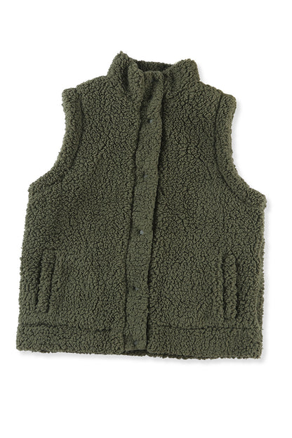 Sherpa Snap Button Vest Jacket