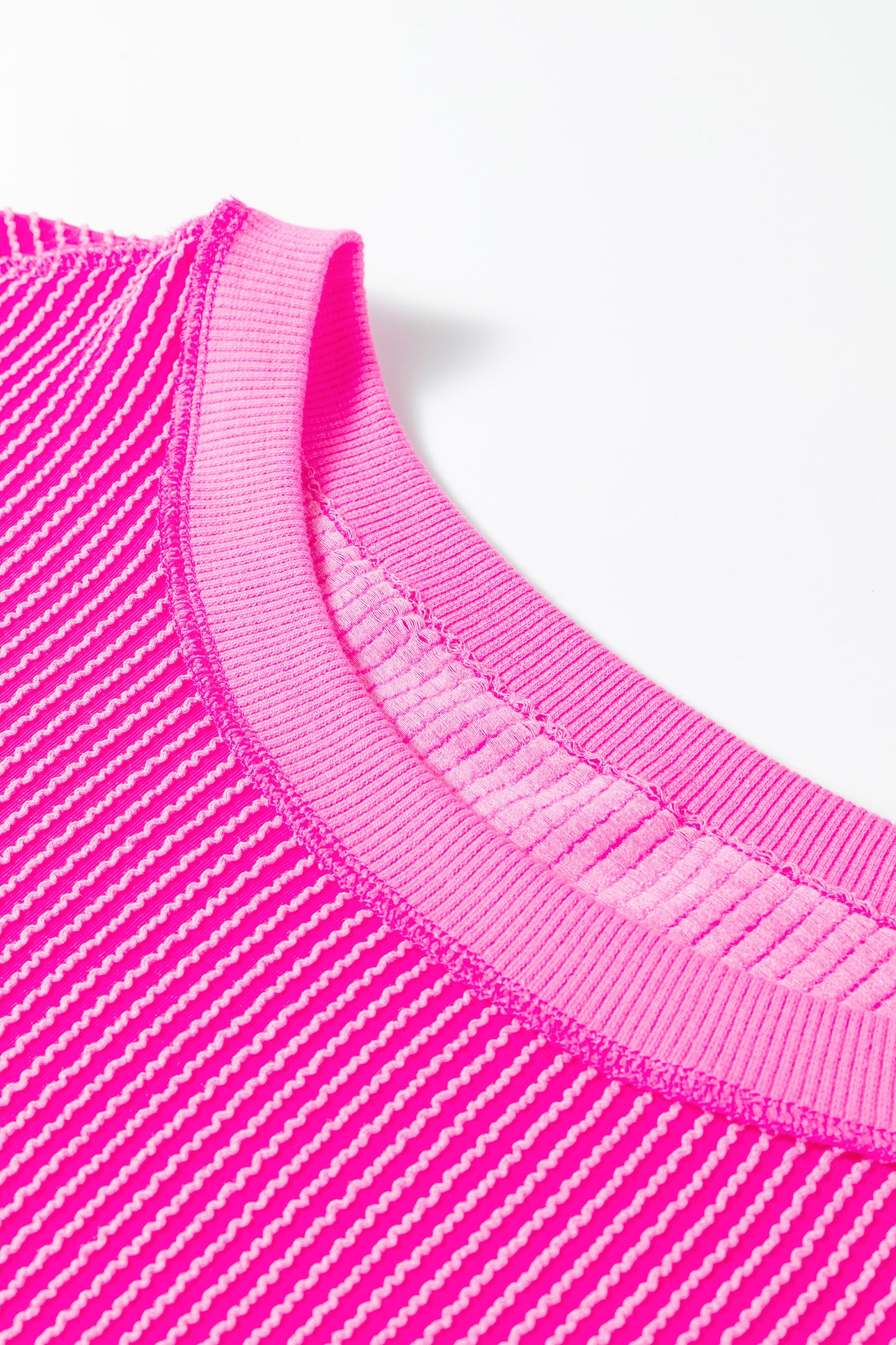 Plus Size Solid Corded Knit Drop Shoulder Top