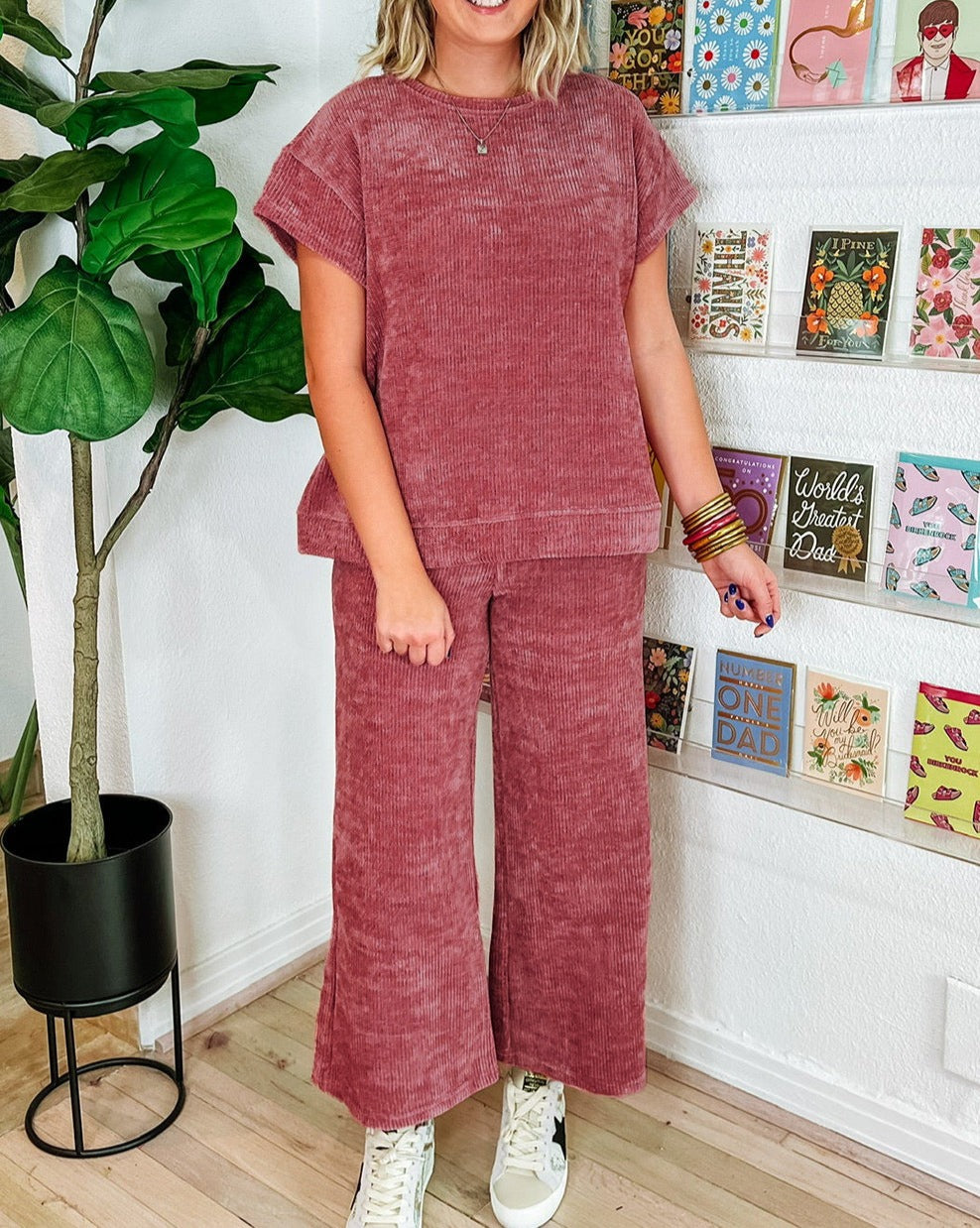 Mineral Wash Top and Pants Set