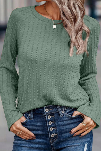 Ribbed Knit Long Sleeve Top