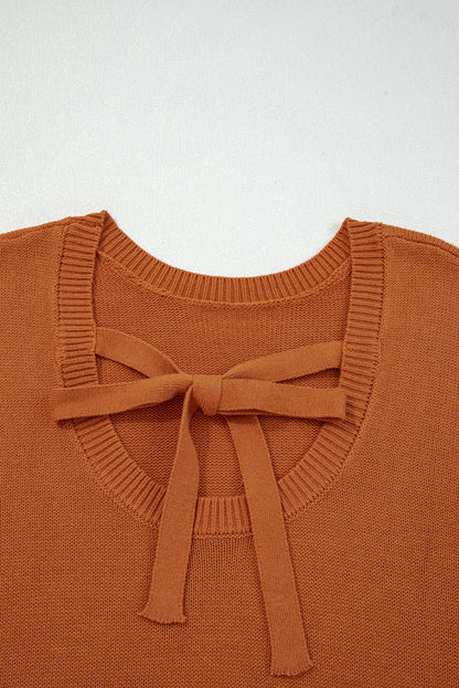 Solid Ribbed Drop Shoulder Sweater
