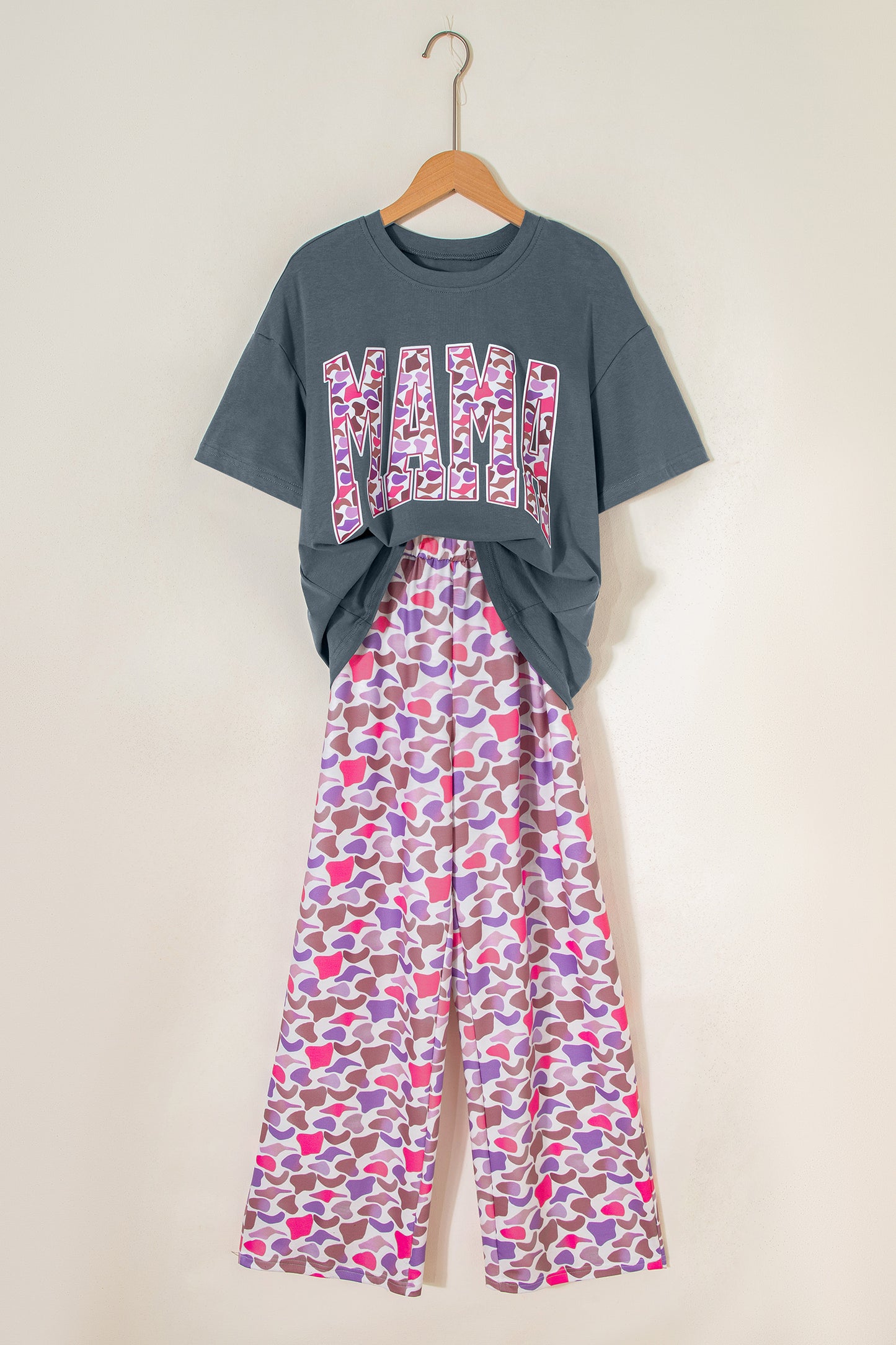 MAMA Camo Graphic Tee & Loose Pant Set