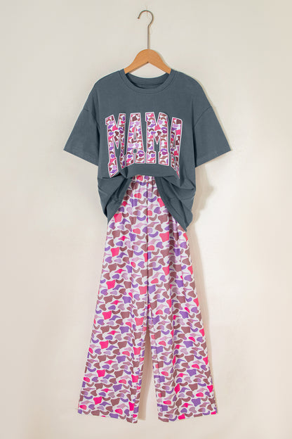 MAMA Camo Graphic Tee & Loose Pant Set