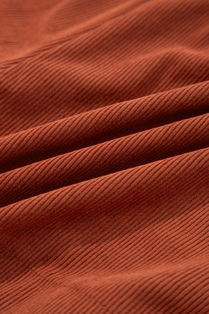 Corduroy Scalloped Edge High Waist Shorts