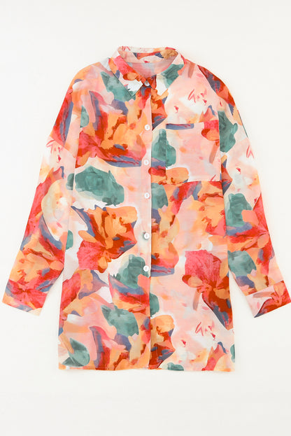 Floral Long Sleeve Buttoned Shirt