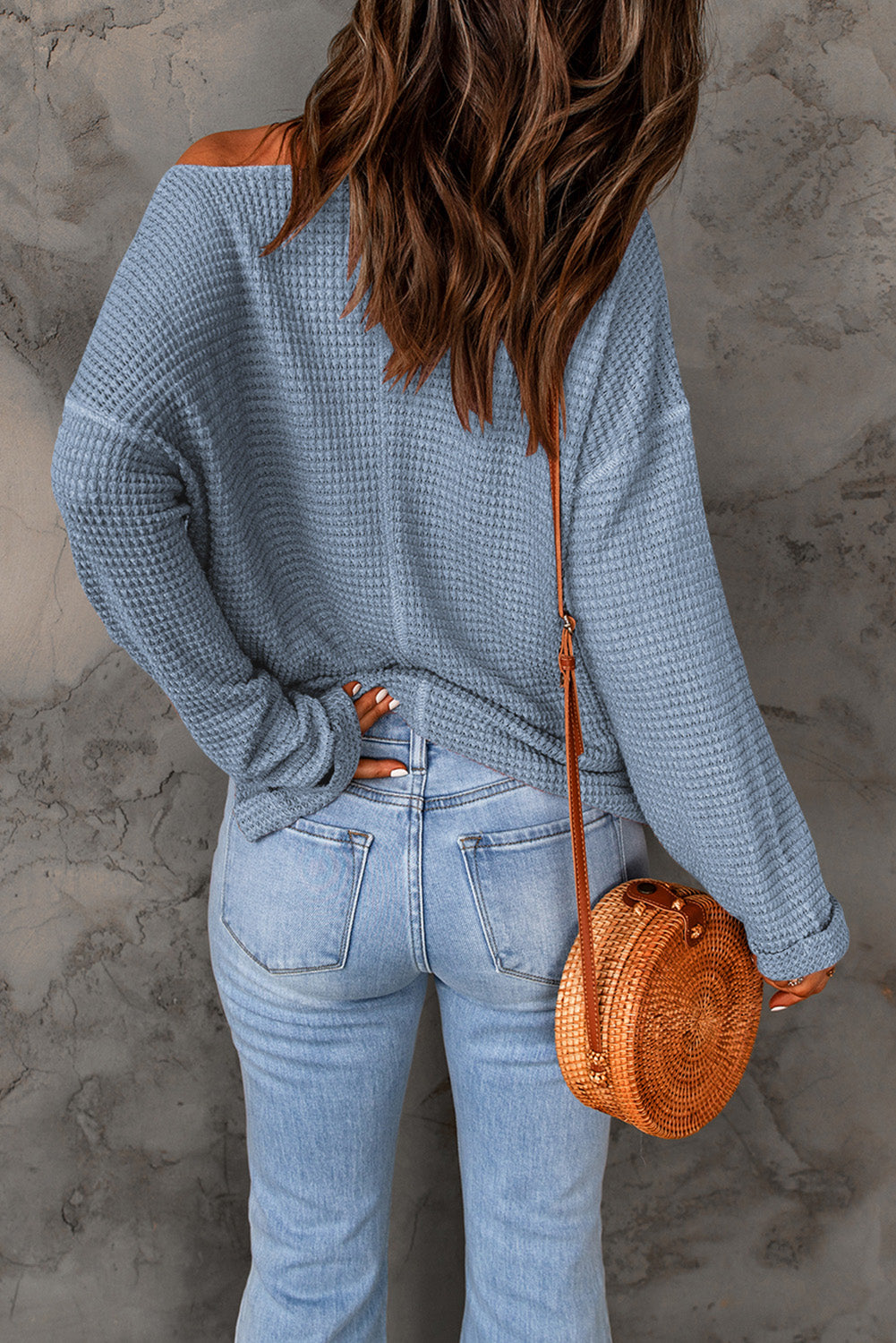 Waffle Wide Long Sleeve Top