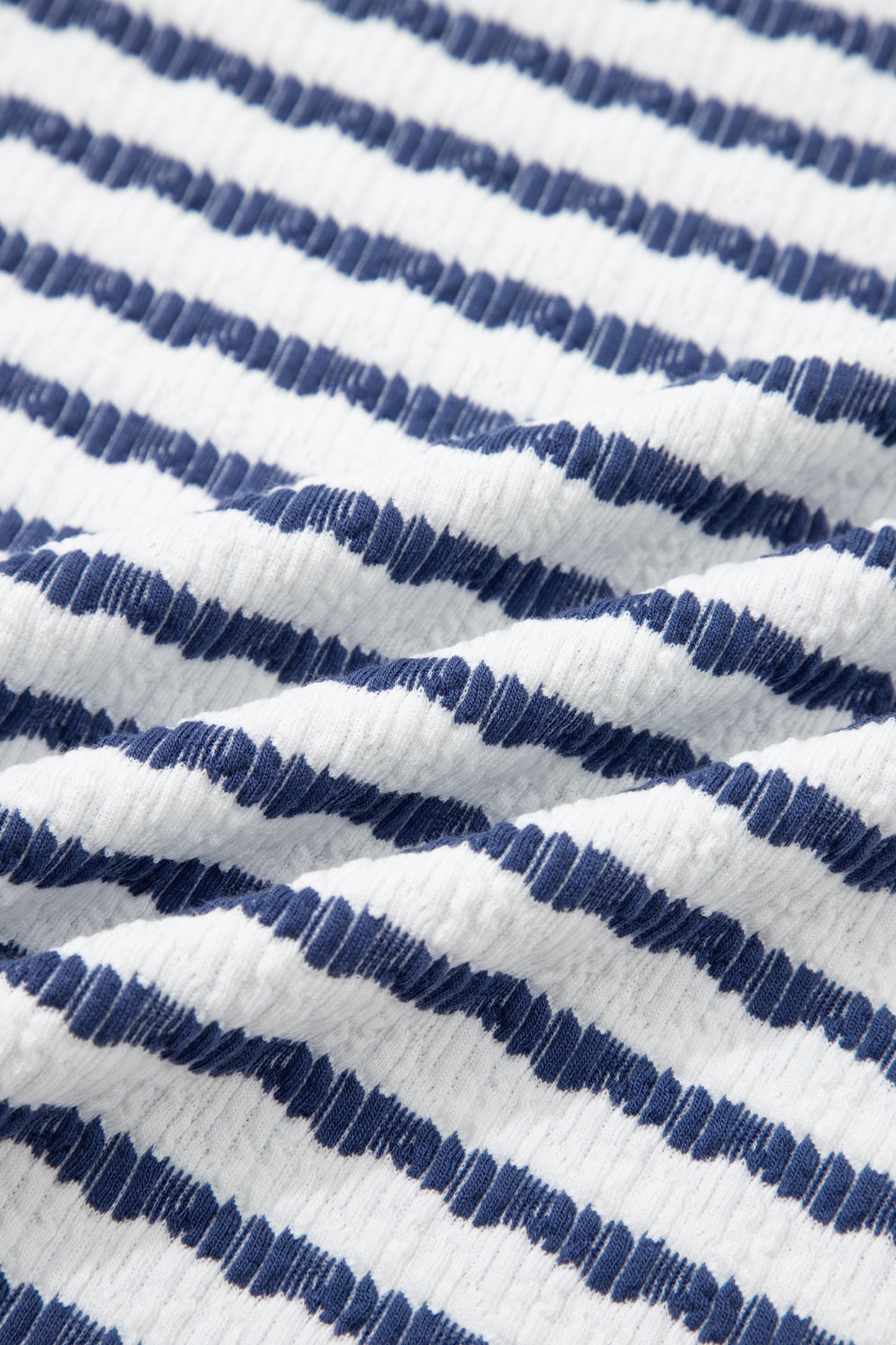 Stripe Textured Knit 3/4 Sleeve Top