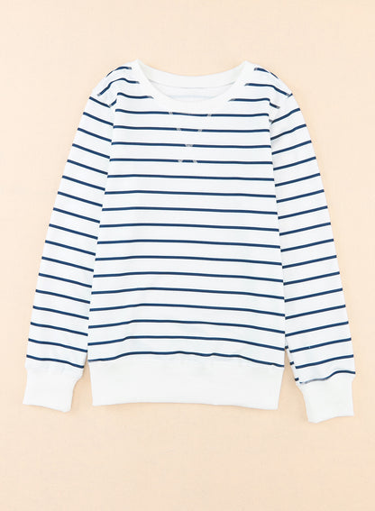 Stripe Contrast Long Sleeve Top