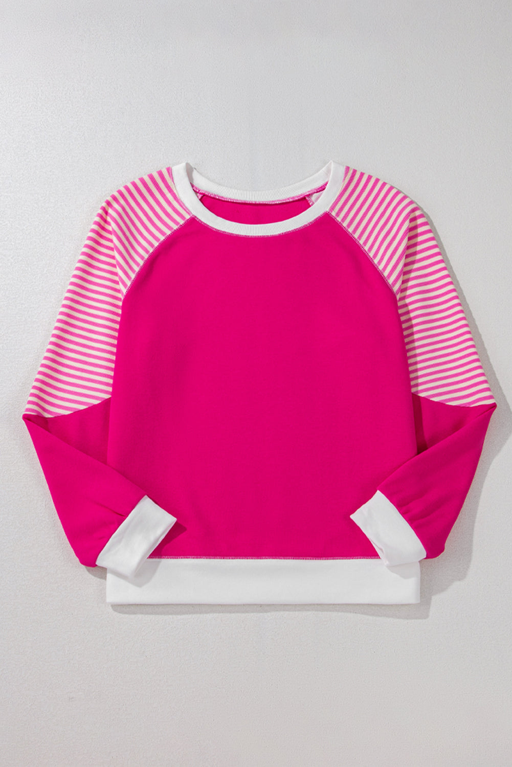 Stripe Patchwork Raglan Sleeve Top