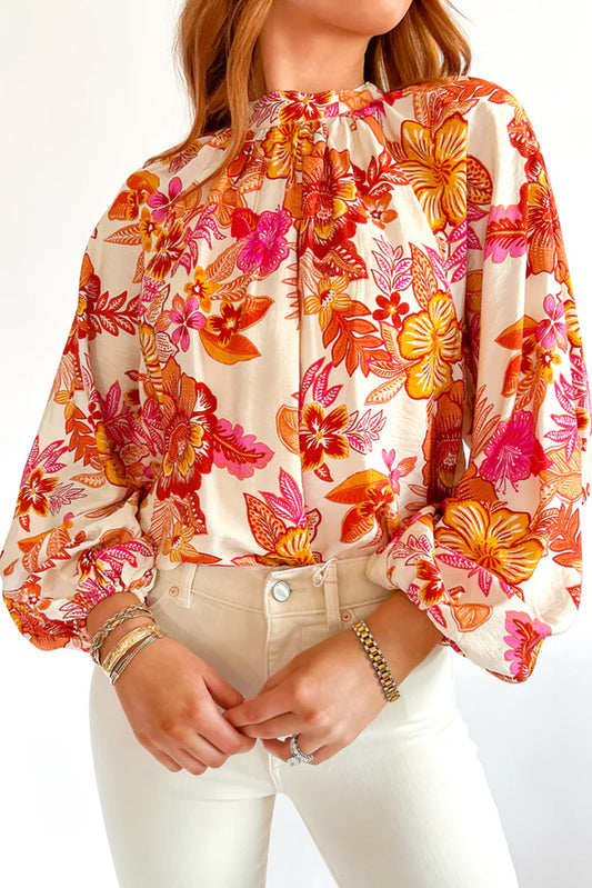 Floral Puff Sleeve Blouse