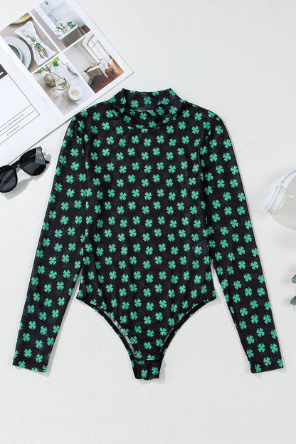 Shamrock Mesh Long Sleeve Bodysuit