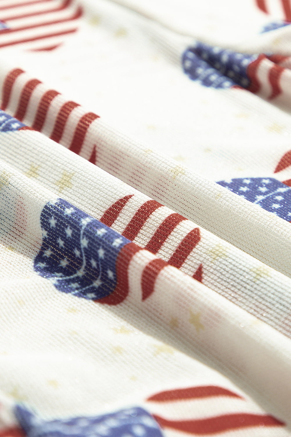 Americana Heart Mesh Long Sleeve Bodysuit