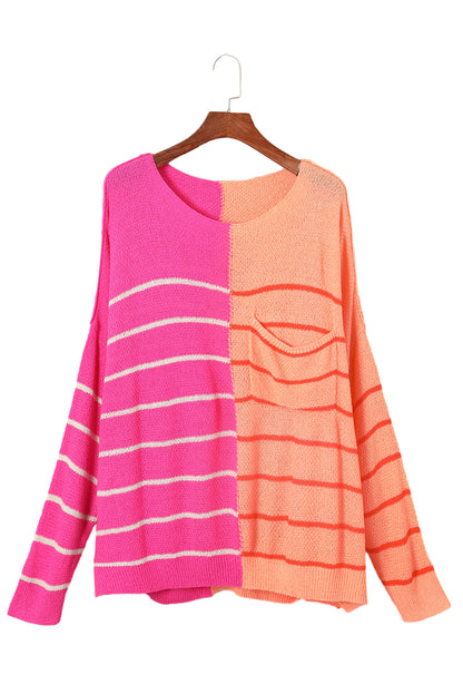 Colorblock Stripe Sweater Plus Size