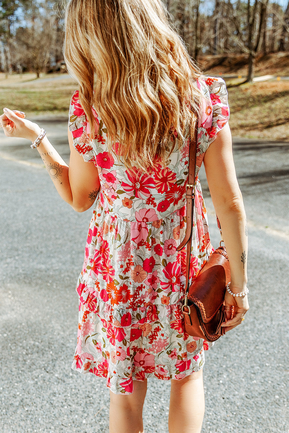 Floral Ruffle Tiered Tank Dress