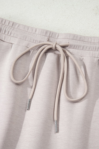 Solid Drop Shoulder Pullover and Mini Skirt Set