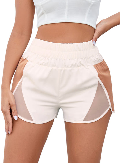 Colorblock High Waist Athletic Shorts