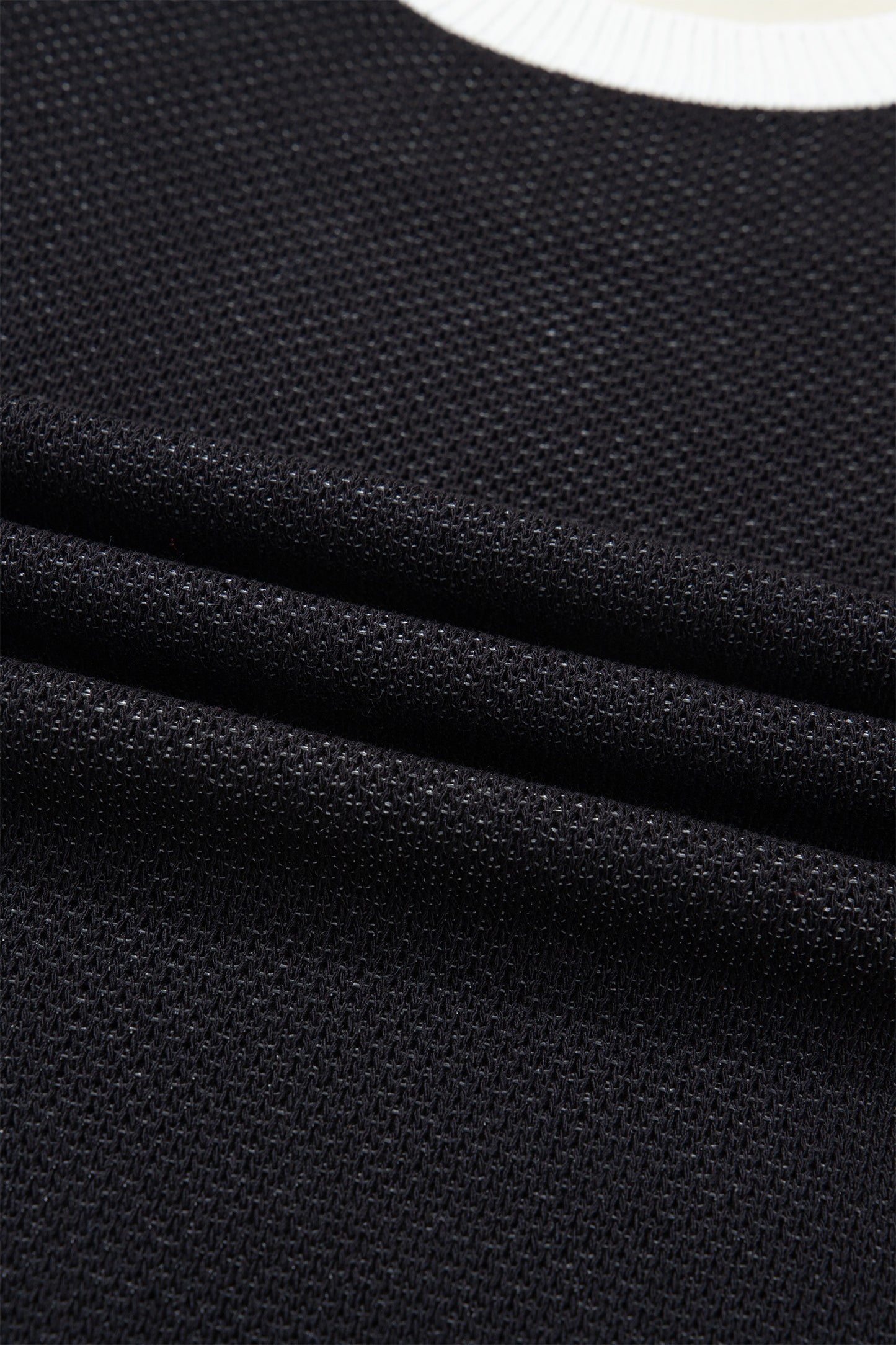 Western Horseshoe Contrast Trim Short Sleeve Sweater