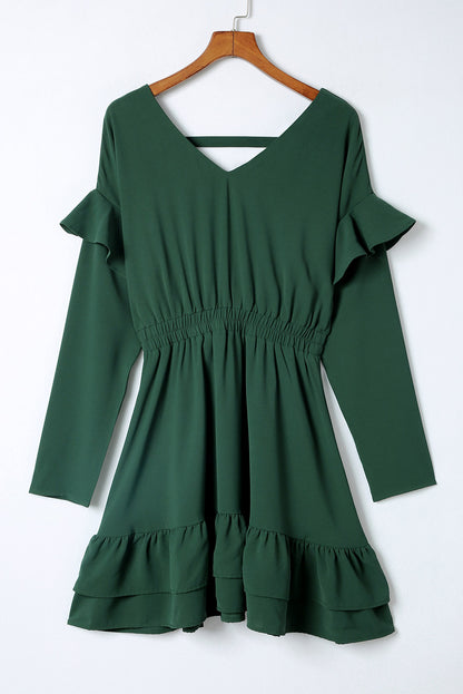 Ruffle High Waist Mini Dress