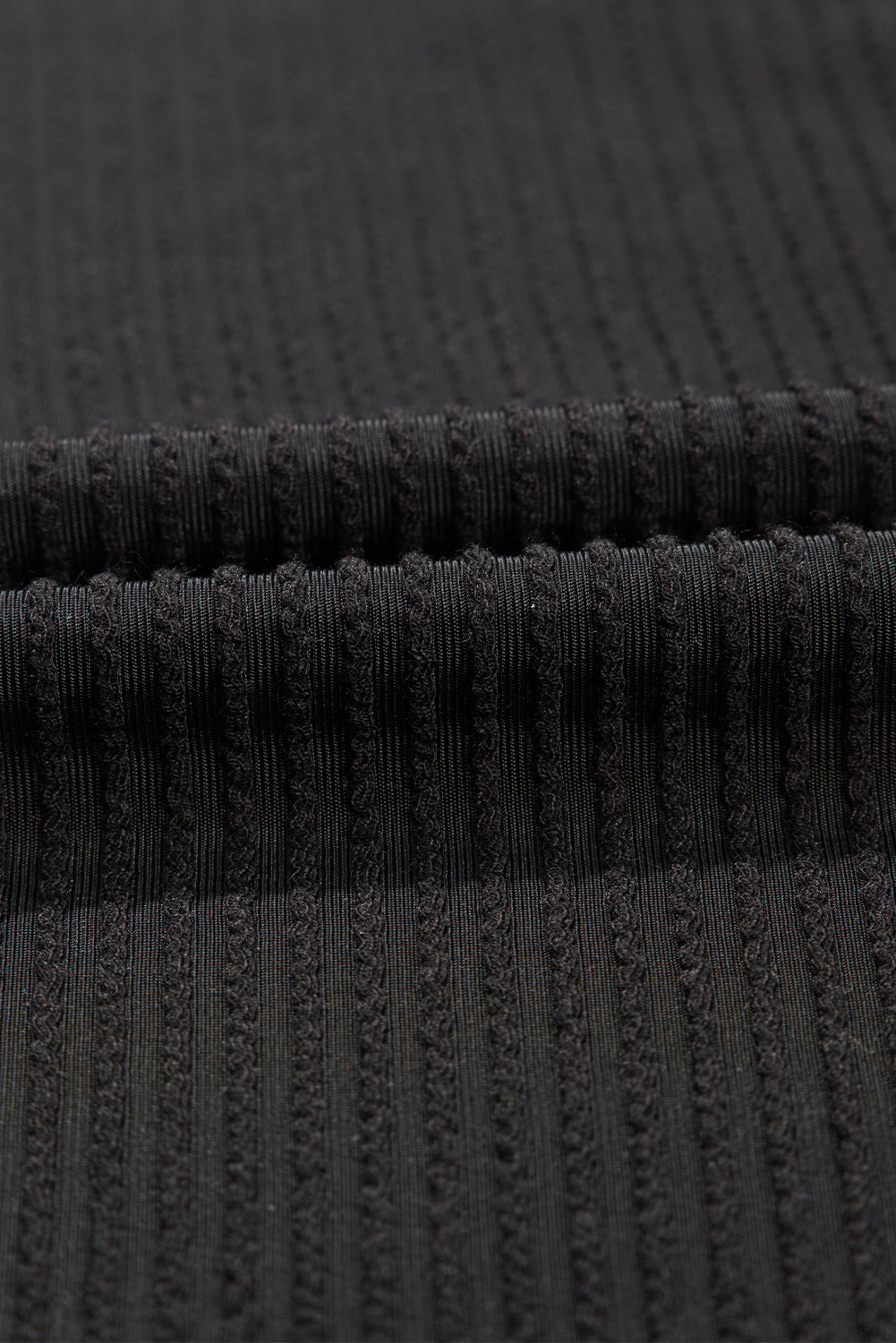 Plus Size Solid Corded Knit V-Neck T-Shirt