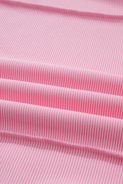 Ribbed Exposed Seam Drop Shoulder Pullover