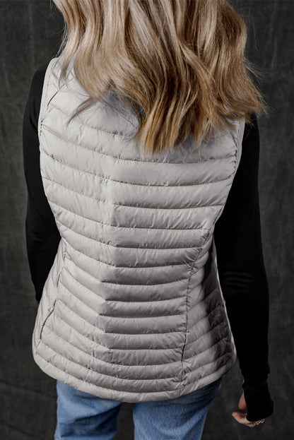 Quilted Zipped Puffer Vest