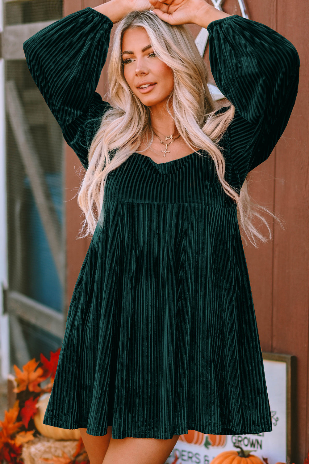 Velvet Tie-Back Square Neck Babydoll Dress – Pretty Bash