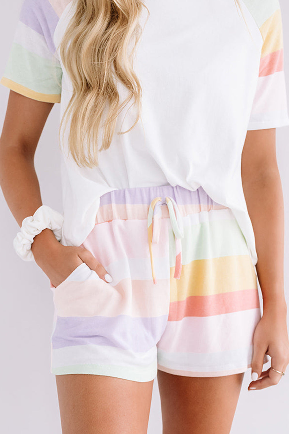 Stripe T-Shirt and Shorts Set