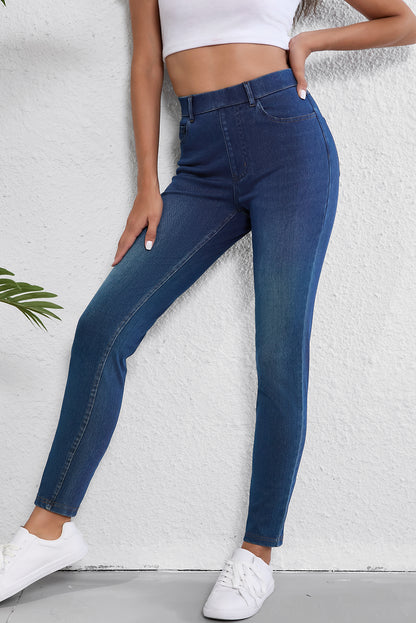 Chambray High Waist Jean Leggings