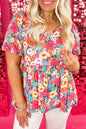 Floral Puff Sleeve Babydoll Blouse