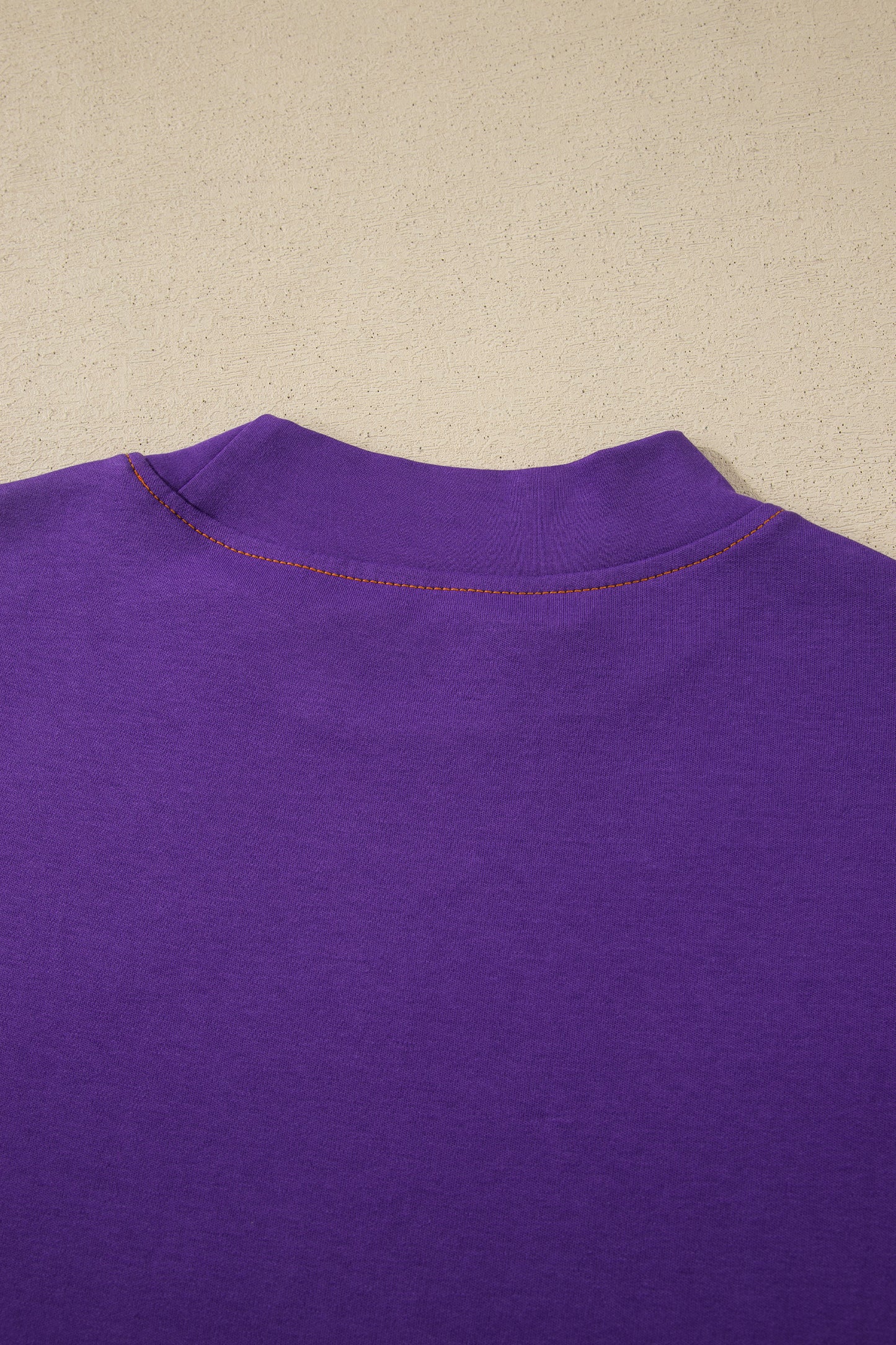 Reversible Contrast Stitching Mock Neck T-Shirt