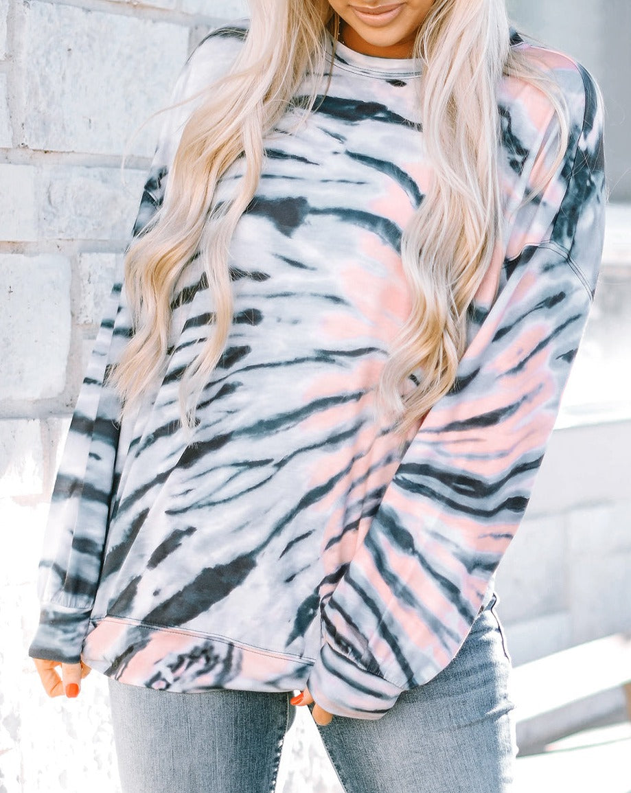 Tie-Dye Long Sleeve Crewneck Pullover