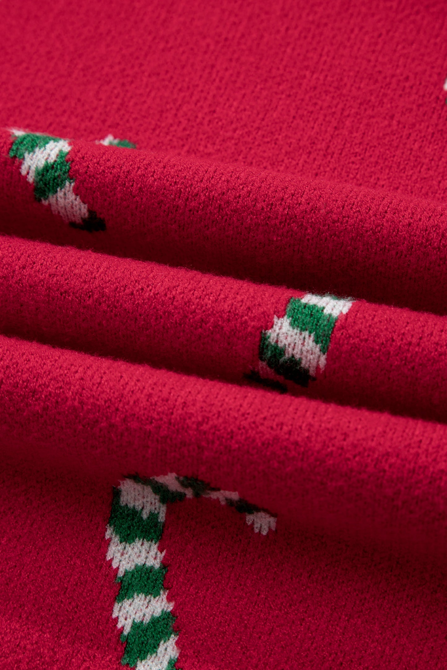 Christmas Candy Cane Drop Shoulder Sweater
